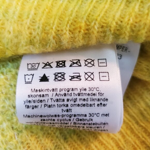 NWT Women's Crewneck Pullover Sweater in Blue/Grey/Yellow Size Large - Picture 8 of 9